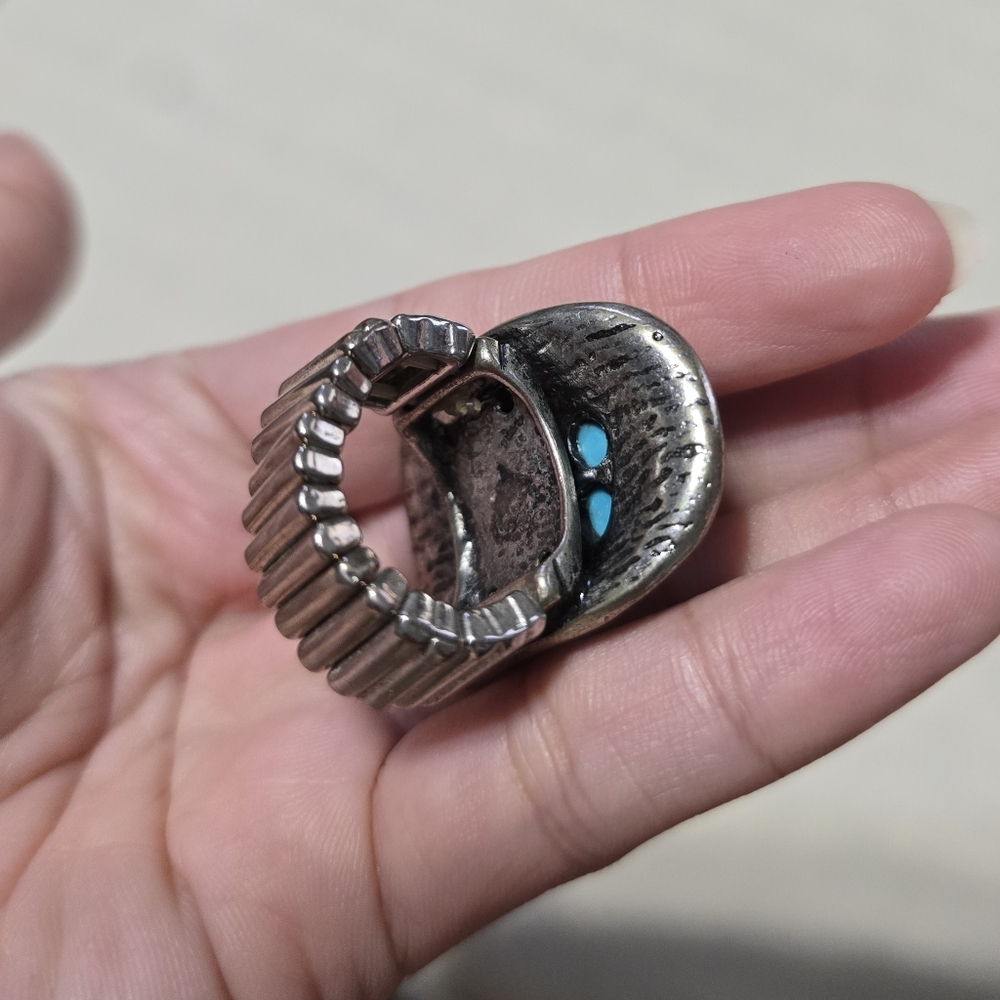 Silver Turquoise Statement Ring - image 2